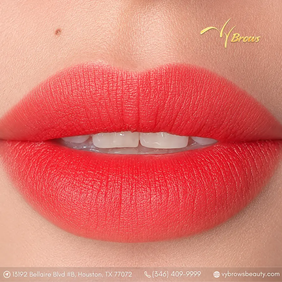 Coral lip blush result